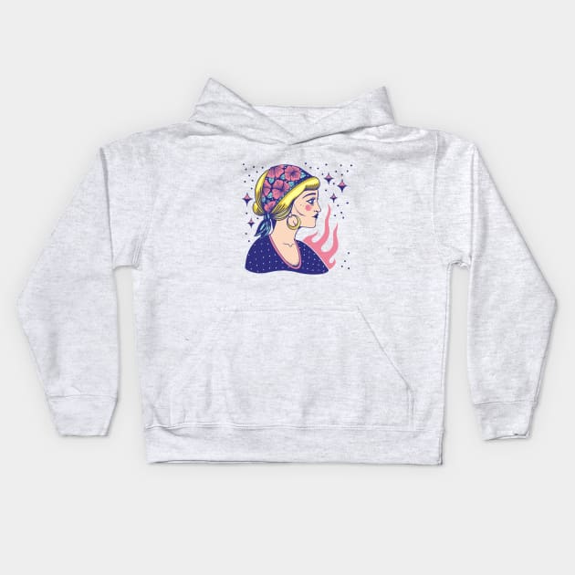 Blonde gipsy Kids Hoodie by Paolavk